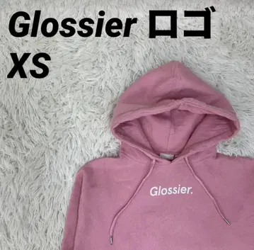 풀오버 후드티 후드 Glossier 로고 핑크 XS 사이즈