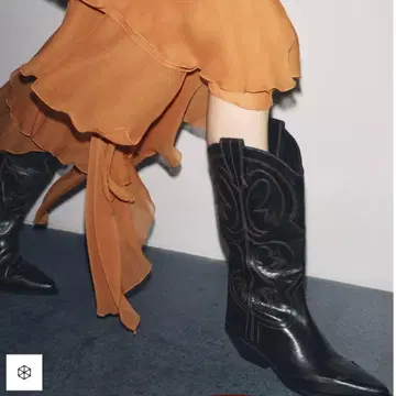 가죽 자수 장식 러스틱 부츠 39