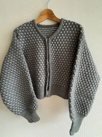 lawgy 그레이 니트 가디건 리버서블