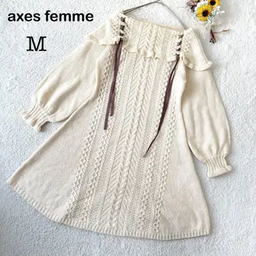 [ axes femme 엑시즈팜 ] 긴팔 니트 원피스 아이보리 M