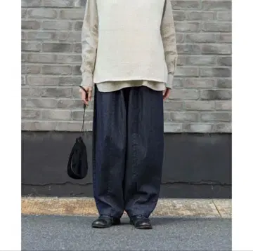 카구레 데님 볼륨 팬츠