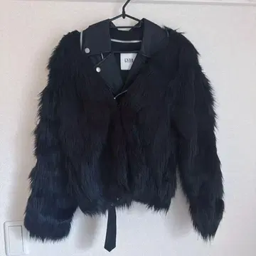 GYDA 인조 모피 더블 라이더 자켓