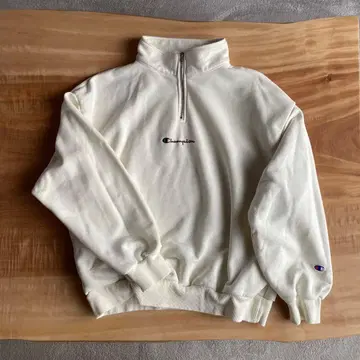 Champion 하프 지퍼 맨투맨 아이보리 Women's M