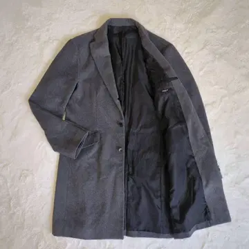 모르간 옴 체스터 코트 멜톤 울 혼방 그레이 남성용