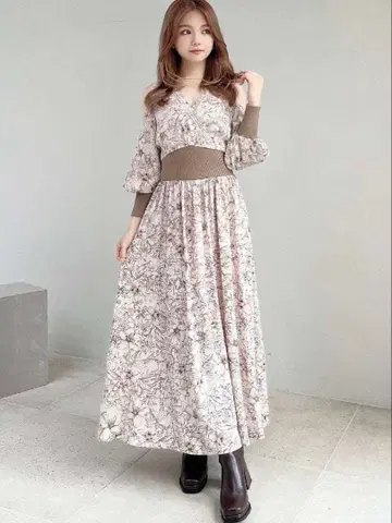 [ RESEXXY ] 니트 도킹 카슈쿨 원피스