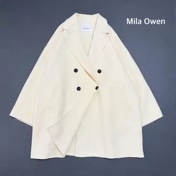 미라 오웬 24AW 와이드 실루엣 더블 브레스트 코트