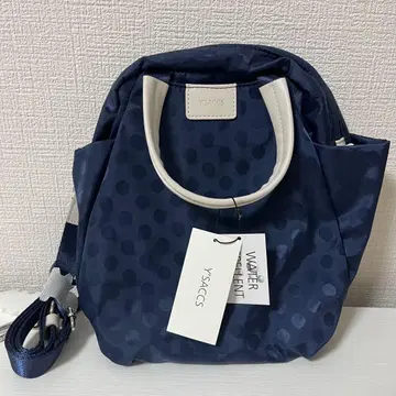 이삭 발수 도트 무늬 2way 숄더백 네이비