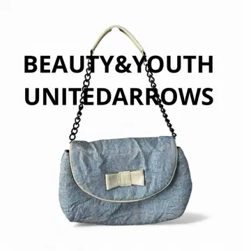 B&Y UNITEDARROWS 올 패턴 백 빈티지 리본 체인 레어