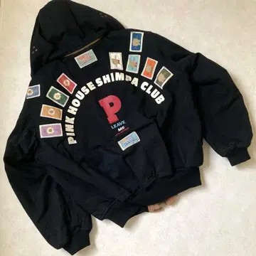 [ 새상품급 ] 핑크하우스 블루종 점퍼 MA-1 와펜 곰 테디베어