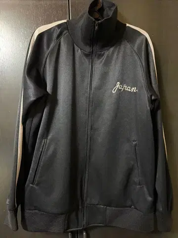 블랙 집업 저지 Japan 자수