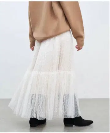 이에나 도트 튤 플리츠 스커트 사이즈 38