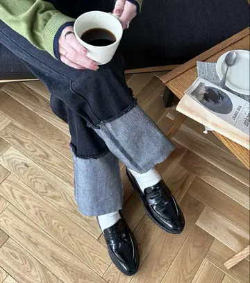 Discoat [경량/피로하기 어려운] 코인 로퍼 블랙 M