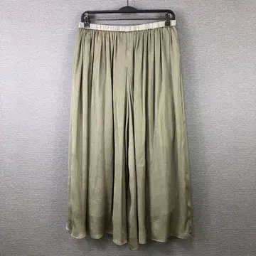 BEARDSLEY 주름 쉬폰 개더 팬츠 2 카키