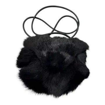 블랙 퍼 숄더백 여성용