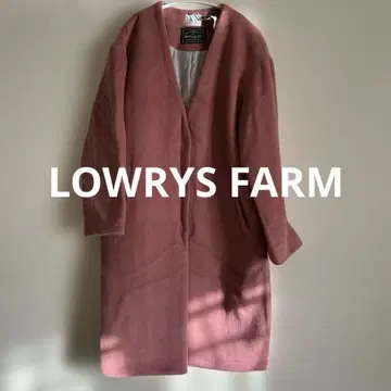 LOWRYS FARM 메리노울 롱 코트 핑크