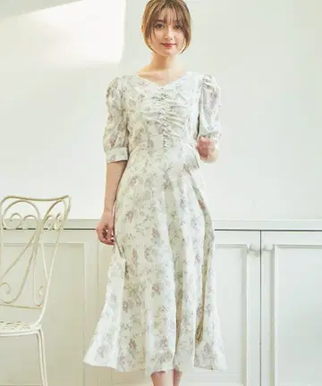 [Noela] 후르츠 플라워 무늬 원피스