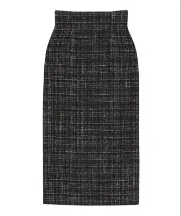 블랙 트위드 스트레이트 스커트