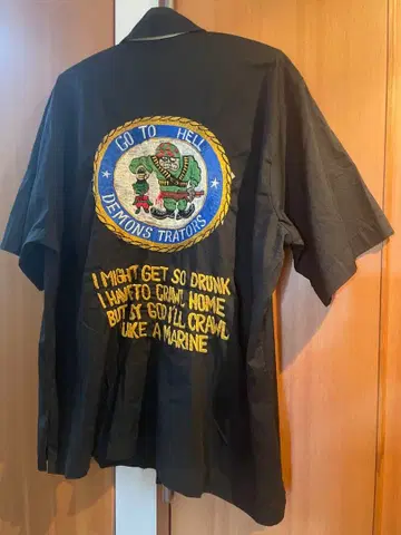 빈티지 USMC 볼링 셔츠 60s 70s XL 남전 USA제