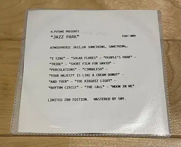 H. FUTAMI JAZZ PARK MIX CD-R