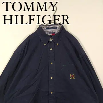 TOMMY HILFIGER 네이비 버튼 다운 셔츠 M