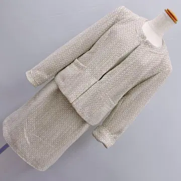 3676 사이즈 15호 옅은 브라운 트위드 원단 수트