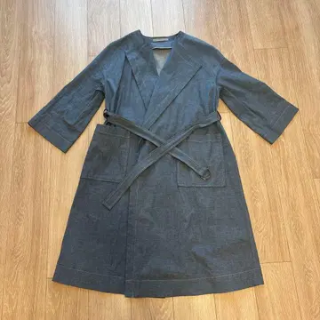 띠어리 럭스 트렌치코트 인디고 데님 theory luxe