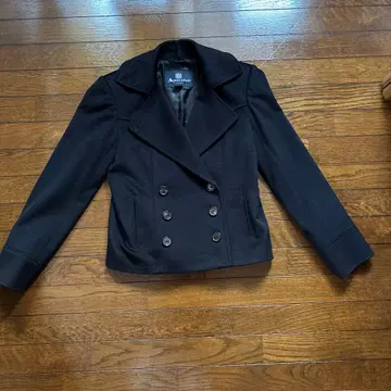 Aquascutum 울 100% P코트 Made in Italy 블랙