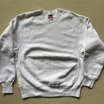 90s USA제 lee cross grain 리버스 맨투맨 화이트 M