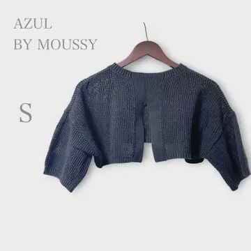 아줄바이마우지 숏 기장 니트 볼레로 블랙 S