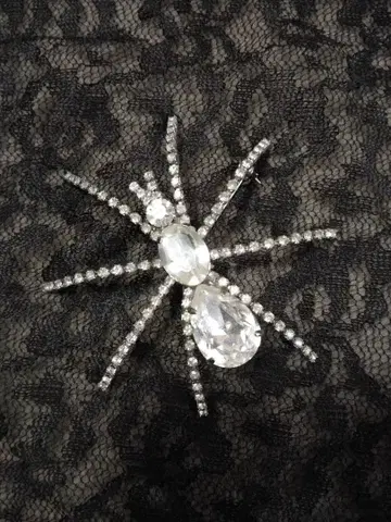 1점 클리어 크리스탈 거미형 브로치 스파이더 빈티지 액세서리