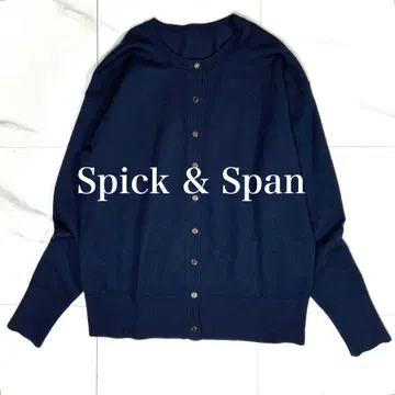 세탁 가능한 골드 버튼 울 혼방 니트 가디건 네이비 스픽 앤 스팬