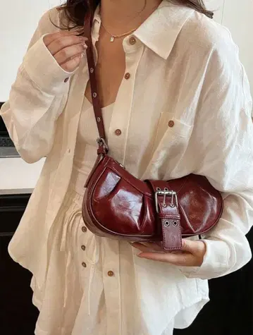 Y2K 고딕 버건디 레트로 여성용 백