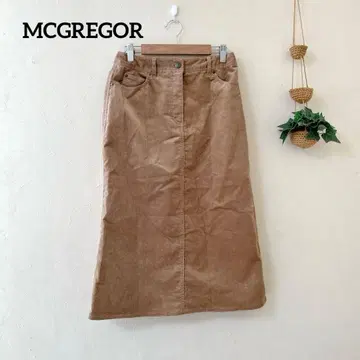 MCGREGOR 베이지 타이트 스커트 코듀로이 백 슬릿