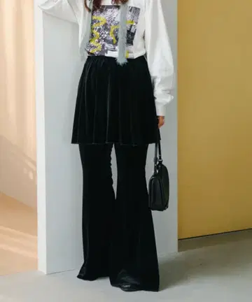 Kastane 벨로아 치마바지 set 블랙 0 사이즈