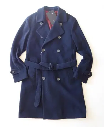 [ 새상품 ] HEVO 이 네이비 더블 브레스트 코트 48