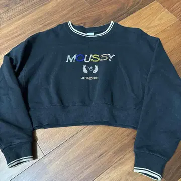 MOUSSY 크롭 맨투맨 블랙