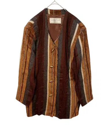 [ N0049 ] 90s madame hanai 노카라 자켓 브라운