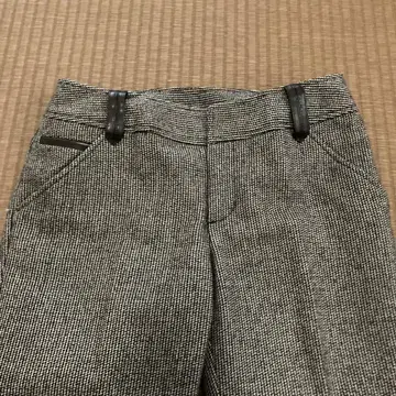 트위드 슬림핏 슬랙스 블랙 화이트