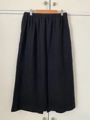 블랙 와이드 팬츠 허리밴딩