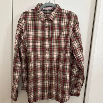 마드모아젤 논논 체크 무늬 겨울 긴팔 셔츠