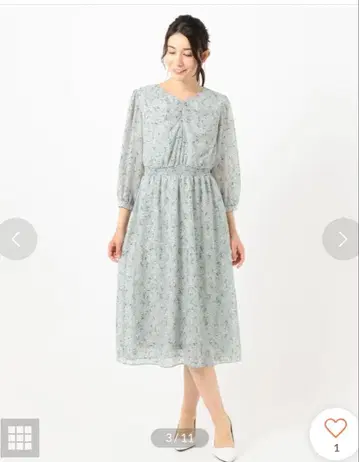 ANY SIS 시어 보타니컬 플라워 원피스 (라이트 그린)