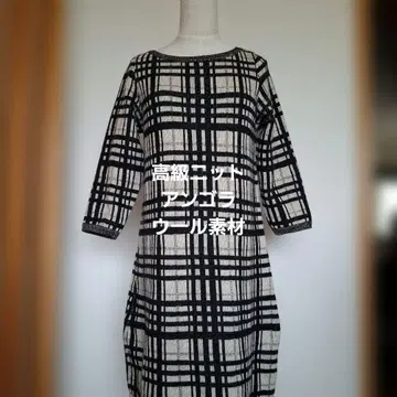 STRAWBERRY-FIELDS 체크 무늬 니트 원피스 거의 미사용