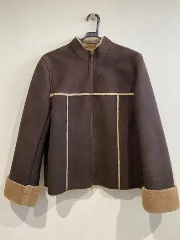 브라운 무스탕 코트 집업 자유구