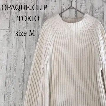 오파크 클립 로우 게이지 리브 보틀넥 니트/M 베이지 계열