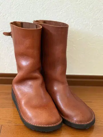 브라운 가죽 숏부츠 size 38