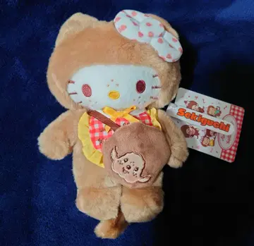 헬로키티 x 몽치치 콜라보 봉제 인형 S 깅엄 체크 세키구치