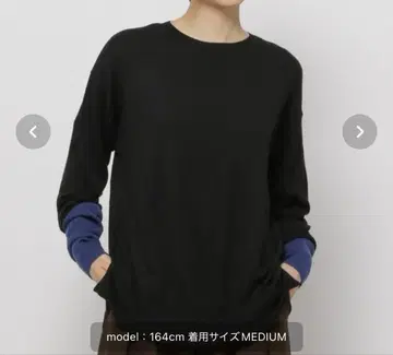 캐시미어 혼방 배색 니트 풀오버 새상품