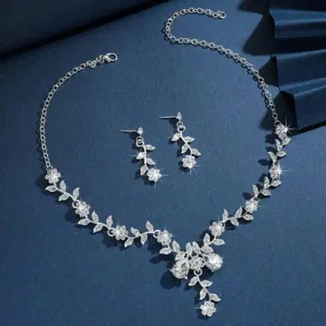 브라이덜 액세서리 목걸이 귀찌 세트 미사용 새상품