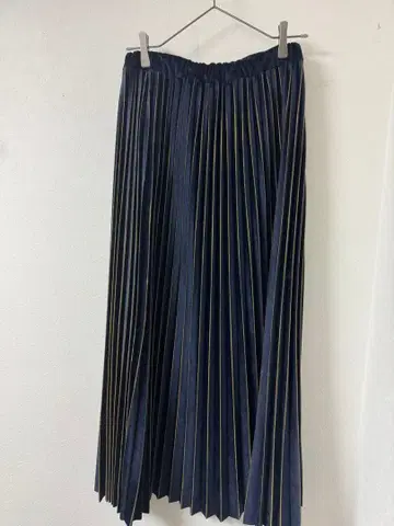 nano universe 벨로아 네이비 플리츠 스커트