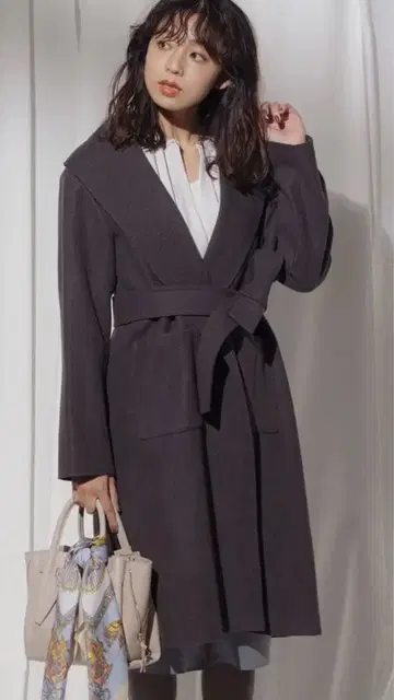 트웰브 어젠다 뒷면 리브 더블 페이스 토퍼 가운 코트